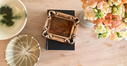 Antique European Nautical Oil Painting Fragment c.1880 in Carved Gilt Frame