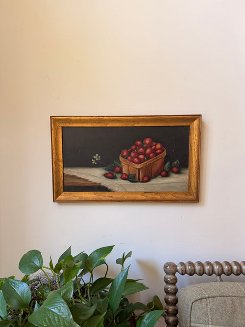 American Strawberry Still Life in Gilt Frame